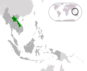 Лаос на карте мира