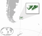 Map showing the Falkland Islands