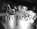Feeding troops on USO show, 1952