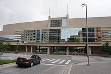 The exterior of a large building located in Oklahoma City that is utilized as film and television studios