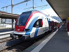 RABe 522 venant d'assurer un service L2 Coppet – Annecy.