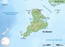 Carte de l'île Stewart.