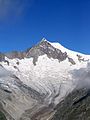 Aletschhorn (4.195 m, Bernese Alps, South-east side) and Mittelaletschgletscher, view from Eggishorn