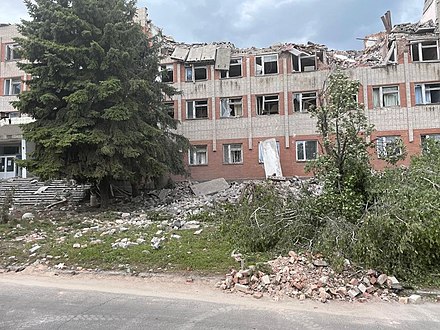 Bâtiment détruit par un bombardement russe en 2022.