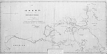 Mapa de la expedición en busca del paso del Noroeste de John Franklin, 1843-1854.