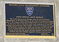 Plaque for American Society of Civil Engineers designated Historic Civil Engineering Landmark, on Stagecoach Road.