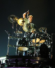 Adair playing with Nickelback in 2011