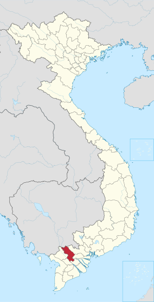 Karte von Vietnam mit der Provinz Tỉnh Đồng Tháp hervorgehoben