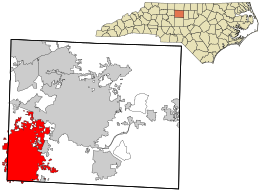 Location in شهرستان گیلفرد، کارولینای شمالی and the state of کارولینای شمالی.