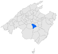 Localisation de Montuïri dans l'île de Majorque.