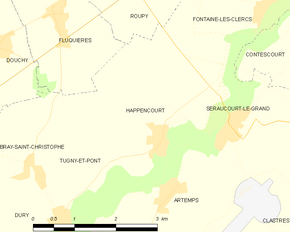 Poziția localității Happencourt
