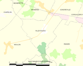Mapa obce Villevoques