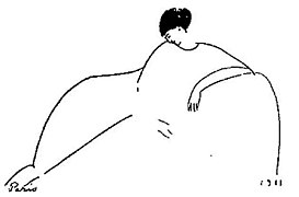 Dibujo de Anna Ajmátova por Amedeo Modigliani (1911).