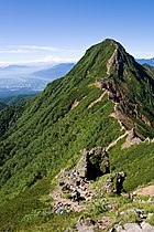 Ridge hiking trail on Yokodake