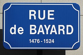 Panneau de la rue de Bayard, à Nantes.