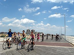 The Rockaway Boardwalk, a visitor attraction on the peninsula