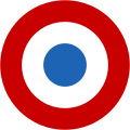 France 1945 to present Air Force After the war, the roundel was changed by darkening the blue and lightening the red tones