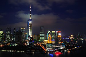 Kuva Shanghain keskustasta.