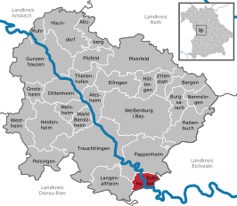 Kaart van Solnhofen