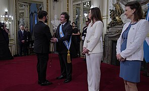 El Presidente Boric asiste a la toma de posesión del nuevo Presidente de Argentina, Javier Milei, en Buenos Aires, Argentina, el día 10 de diciembre de 2023.