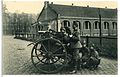 Photo of the 1 Königlich Sächsische Maschinengewehr-Abteilung Nr. 12 (Royal Saxon Machine Gun Detachment No.12) with an MG 01 mounted a on horse-drawn cart in Dresden, 1 January 1908.