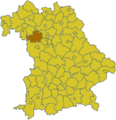 Lage des Landkreises Neustadt an der Aisch-Bad Windsheim in Bayern