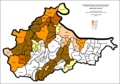 Proporción de croatas en Brčko por asentamientos 1961