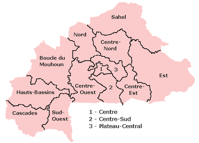 Regiones de Burkina Faso.