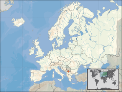 Kosovo (roed) en Servië (gries) in Europa