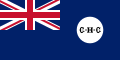 De eerste vlag van de Brits Cyprus tussen 1881 en 1922.
