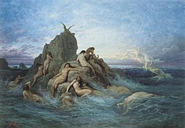 Les Oceanides Les Naiades de la mer, unter anderem von der Gothic-Metal-Band Asphodelus als Covermotiv genutztes Bild von Gustave Doré