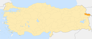 Карс на мапі Туреччини
