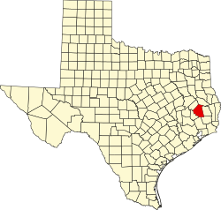Karte von Polk County innerhalb von Texas