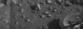 Primeira imagem do lander Viking 1 da superfície de Marte, mostrando a base do lander