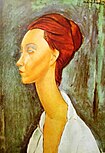 Portret van Lunia Czechowska, Modigliani