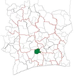 Location in Ivory Coast. Oumé Department has retained the same boundaries since its creation in 1980.