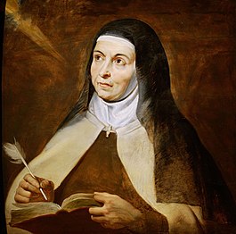 Teresa de Jesús, fundadora de la orden de Carmelitas Descalzos, doctora de la Iglesia y cumbre de la mística cristiana del siglo XVI.