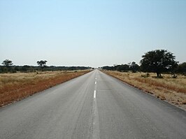 De B8 tussen Rundu en Grootfontein
