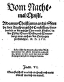 Titelblad "Vom Nachtmal Christi" door Jan Gerritsz. Versteghe uit 1557