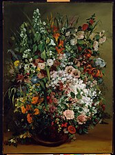 Gustave Courbet, Bouquet de fleurs dans un vase, 1862.