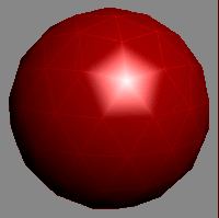 Uma esfera renderizada usando a técnica de Gouraud.