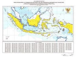 Peta garis kepulauan Indonesia, Deposit oleh Republik Indonesia pada daftar titik-titik koordinat geografis berdasarkan pasal 47, ayat 9, dari Konvensi PBB tentang Hukum Laut.