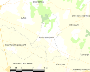 Poziția localității Auriac-sur-Dropt