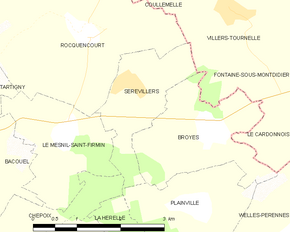 Poziția localității Sérévillers