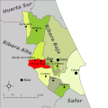 Розташування муніципалітету Полінья-де-Шукер у комарці Рібера-Баха