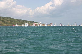 The fleet rounding St. Catherine's Lighthouse in 2009