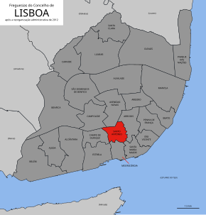 Localização no município de Lisboa