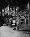 Bedroom of King Ludwig II. of Bavaria in Castle Neuschwanstein, photography 1900