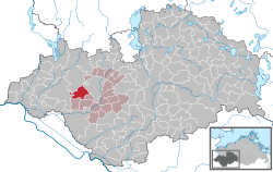 Elhelyezkedése Mecklenburg-Elő-Pomeránia térképén