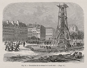 Translation de la colonne le 21 avril 1858.